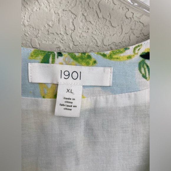 NWOT 1901 Nordstrom Tie Front Lemon Print Faux Wrap Mini Sleeveless Dress Sz XL - Picture 11 of 16